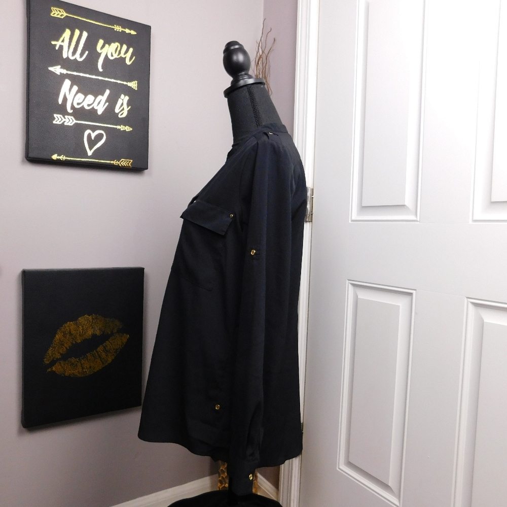 Calvin Klein Black Button Down Blouse - image 6